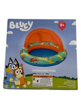 Bluey Shaded Baby Pool Toddler Inflatable Sun Shade Canopy Outdoor Play